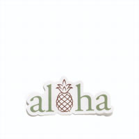 Aloha with pineapple for the o sticker