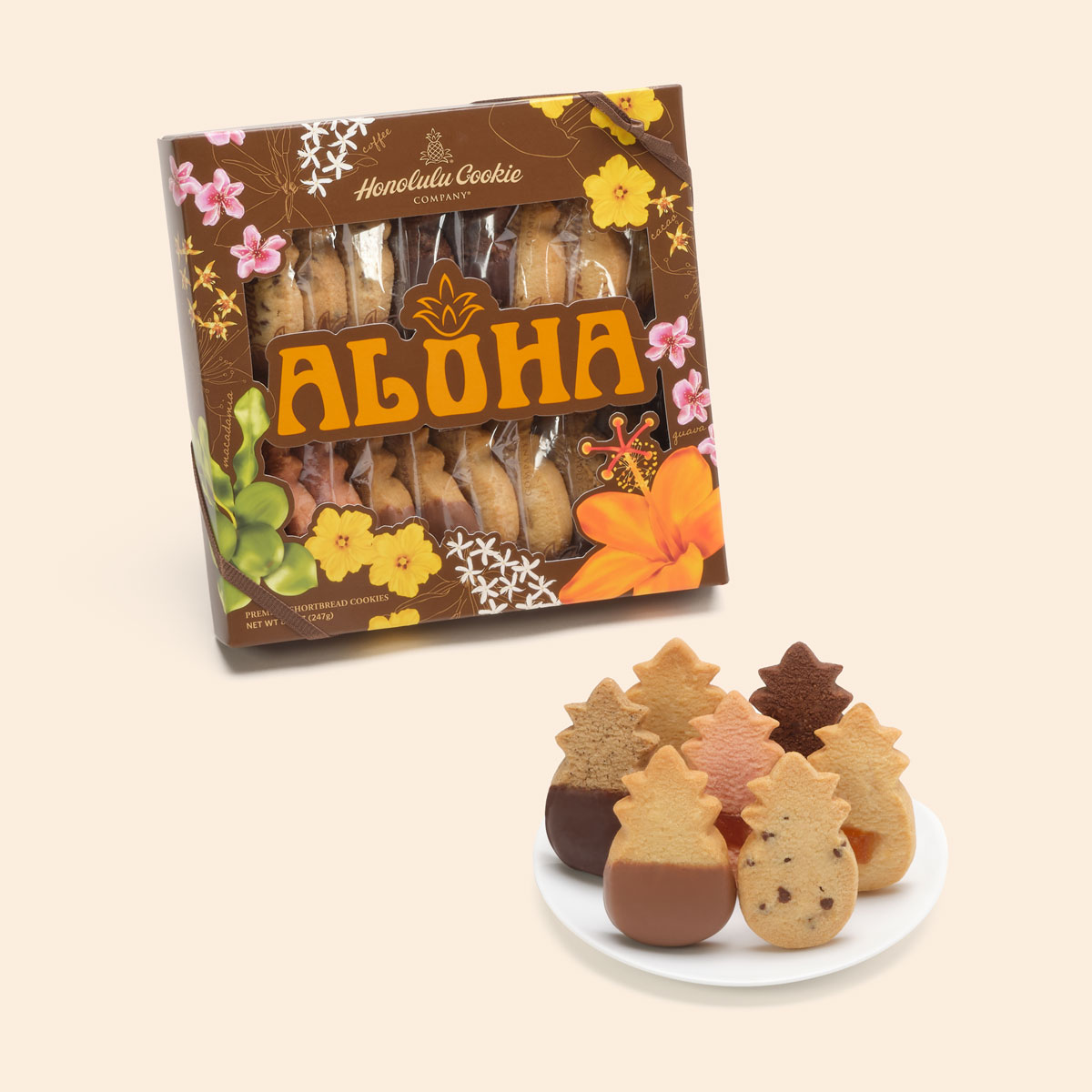 Aloha De Mele Window Box on Cookie Plate